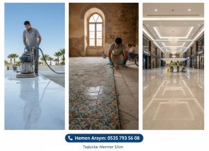 Mermer parlatma sonrası elde edilen pürüzsüz ve parlak yüzey