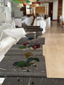 Kafe mermer masa silim ve parlatma çalışması - Antalya