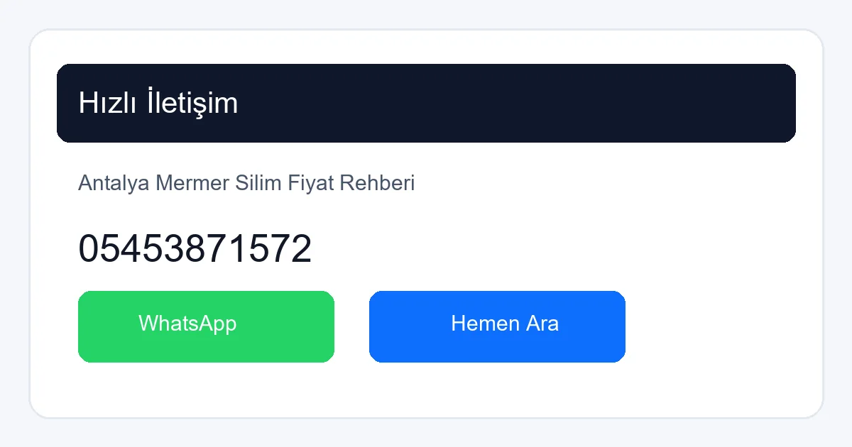 Antalya Mermer Silim ve Cila Hizmetleri için Teklif Alın