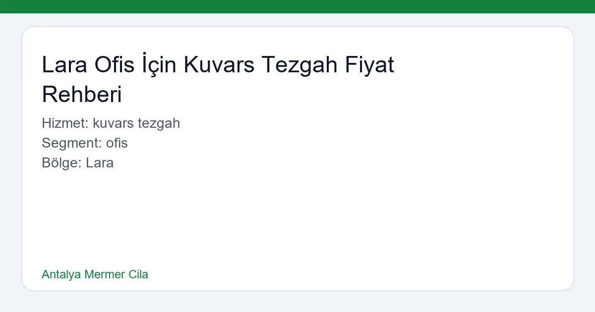 Lara Ofis Kuvars Tezgah Uygulaması
