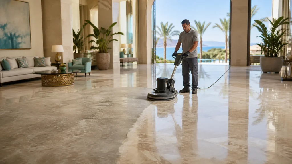 Antalya otel zemin yenileme – mermer, granit ve beton uygulaması