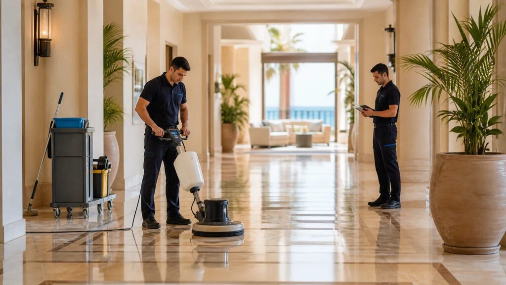 Antalya otel sezon öncesi zemin bakım ve yenileme çalışması